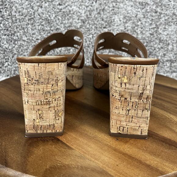 Sam Edelman Dev Square Toe Women's 10.5M Embellished Logo Strap Platform Saddle - Picture 6 of 10